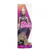 Papusa barbie fashionista blonda cu borseta roz, Mattel
