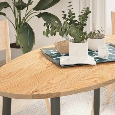 vidaXL Blat de masă 120x60x2 cm lemn masiv de stejar oval 4009039