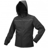 Geaca softshell Yato YT-79553, cu gluga, rezistenta la apa 9000, marimea XL, Negru