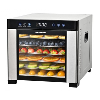 Deshidrator de alimente Heinner ProDry Essential, 550-650 W, 6 tavi inox, functie UV, control digital, display LED foto