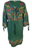 Rochie dama casual RC24, verde , marimea XL, Bumbac