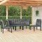 Gossi set mobilier de gradina, 5 piese, negru/gri, poliratan
