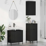 vidaXL Set de mobilier pentru baie 3 pcs Negru 39.5 x 36 x 88 cm
