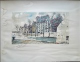Peisaj - semnat M.de Gallard, Peisaje, Cerneala, Altul