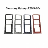 Suport SIM Samsung Galaxy A20s Albastru Original