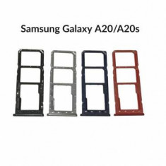 Suport SIM Samsung Galaxy A20s Rosu Original foto