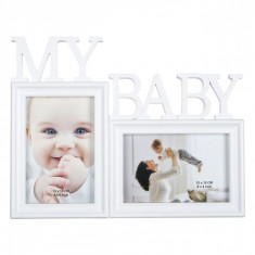 Rama foto bebe, model cu fotografii, 31&amp;amp;#215;24 cm, alb foto