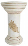 MagicHome decorare, piedestal &icirc;nalt, crem, ceramică, 25,5x25,5x41 cm