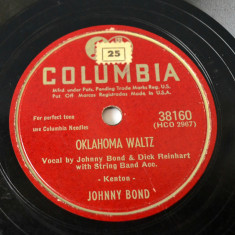 Disc ebonita patefon - gramofon Columbia - John's other Wife - Oklahoma Waltz