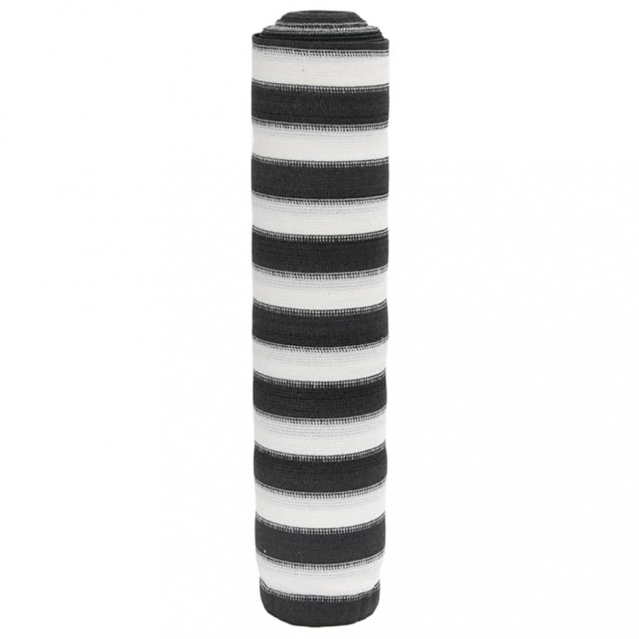 Plasă protecție intimitate, antracit/alb, 1x10 m, HDPE, 75 g/m&sup2;