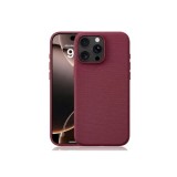 Husa compatibila cu iPhone 16 Pro Max, MagSafe, Design Woven, Soft Touch, Antisoc, Cherry Red