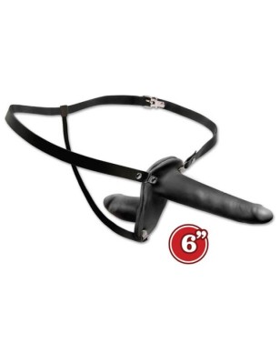 Strap-On Dublu Penetrix, Negru, 15 cm foto