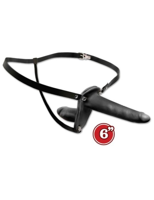Strap-On Dublu Penetrix, Negru, 15 cm