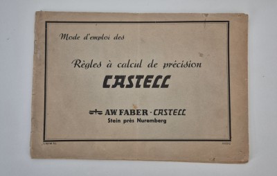 Carte veche Faber Castell Rigla de calcul Limba franceza foto
