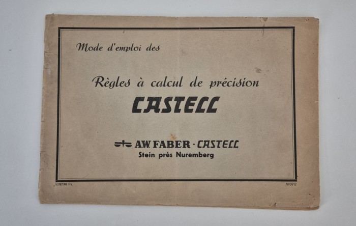 Carte veche Faber Castell Rigla de calcul Limba franceza