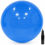 Minge fitness antiderapanta 55 cm cu pompa inclusa, albastra, 150 kg