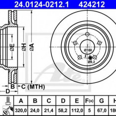 Disc frana MERCEDES S-CLASS Cupe (C216) (2006 - 2013) ATE 24.0124-0212.1