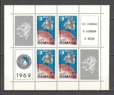 Romania.1969 Cosmonautica:Apollo 12-Bl. TR.289 foto