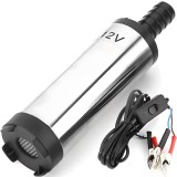 Pompa Electrica Transfer Motorina, Pompa Submersibila, din Otel Inoxidabil, DC 12 V, 12.3 x 3.4 cm, 12L/min, Argintiu