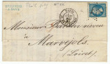France 1868 Postal History Rare Old Cover + Content PARIS to MARVEJOLS D.989