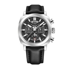 Ceas Bărbați Benyar 5205 Argintiu-Negru &ndash; Design Business, Funcții Multiple, Cronograf, Rezistent la Apă 5ATM