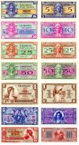 REPRODUCERI lot de 7 bancnote serie 521 MILITARY PAYMENT CERTIFICATES