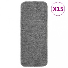 vidaXL Covorașe de scări, 15 buc., gri, 60x25 cm, dreptunghiular
