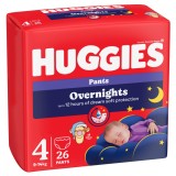 Scutece-chilotel de noapte Overnight Pants Nr. 4, 9-14kg, 26 bucati, Huggies