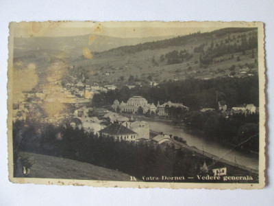 Vatra Dornei:Vedere generală,carte poștală foto deteriorată circulată 1939 foto