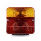 Lampa Stop cu Numar LT70, 4 Functii, 12/24V, Pozitie, Frana, Semnalizare, Iluminare Numar, 101x90mm, Omologare E20