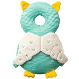 Rucsac cu pern&Auml; de protec&Egrave;ie pentru cap, model bufni&Egrave;&Auml;, design cu plas&Auml; aerisit&Auml;, tetier&Auml; ergonomic&Auml; pentru bebelu&Egrave;i, 33x6x19 cm, 180 g, alba