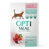 Optimeal, hrana umeda pentru pisici, plic, vita, 85 g