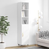 Cumpara ieftin Dulap &icirc;nalt, alb extralucios, 34,5x34x180 cm, lemn prelucrat