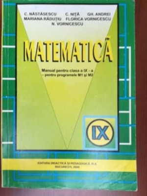 Matematica manual pentru clasa a IX a foto