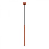 Lampă Suspendată Pastel Ocru Roșu Oțel 1 Bec Tub Modern De Interior