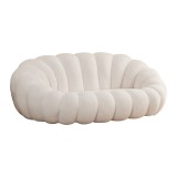 Cumpara ieftin Canapea 3 locuri Margaritine boucl&eacute; alb 180x100x67 cm