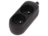 Conector Alimentare AC Mamă Splitter 2P 250V 16A Negru