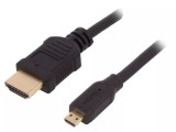Cablu HDMI 1.4 micro HDMI mufa tata - HDMI mufa tata 1m negru QOLTEC