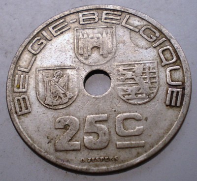 2.034 BELGIA 25 CENTIMES 1938 foto