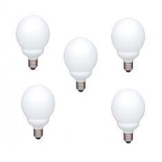 SET 5 becuri fluorescent Panasonic, soclu E27, putere 18W, forma oval, lumina alb rece, alimentare 220 - 240 V, "EFG18E65HD-5" (timbru verde 2.25 lei)
