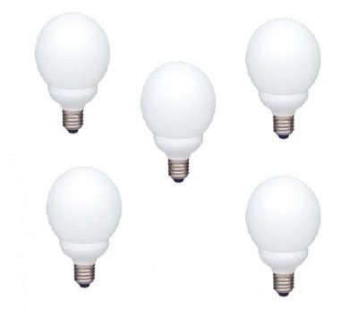 SET 5 becuri fluorescent Panasonic, soclu E27, putere 18W, forma oval, lumina alb rece, alimentare 220 - 240 V, &amp;quot;EFG18E65HD-5&amp;quot; (timbru verde 2.25 lei) foto