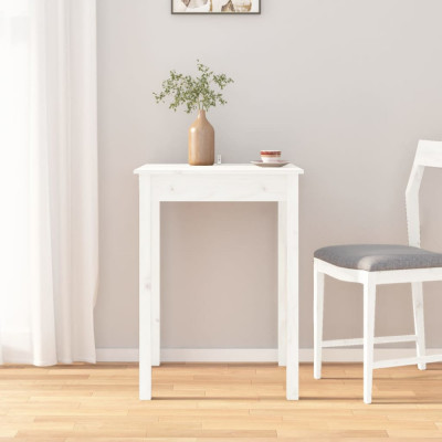 Masa de sufragerie, alb, 55x55x75 cm, lemn masiv de pin GartenMobel Dekor foto
