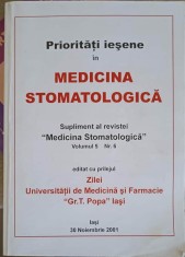 PRIORITATI IESENE IN MEDICINA STOMATOLOGICA. SUPLIMENT AL REVISTEI MEDICINA STOMATOLOGICA VOL.5, NR.6-COLEC-245754