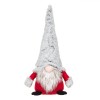 Figurina Crăciun Gnome, 30 cm, Căciulă Gri, Haină Roșie, Poliester, Oem