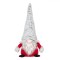 Figurina Crăciun Gnome, 30 cm, Căciulă Gri, Haină Roșie, Poliester