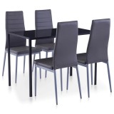 Cumpara ieftin Set mobilier de bucatarie, 5 piese, gri