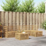vidaXL Set de canapele de exterior 6 pcs Alb Lemn Solid de Acacia 3391694