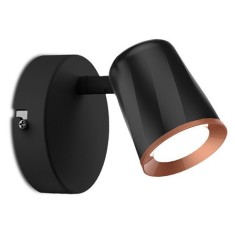 Lampa led montaj perete 6w 4000k alb neutru - negru foto