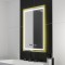 Oglinda LED Rectangulara, 50x70cm, Verite Royale Gold Motion Glow Marcello, Sistem Dezaburire, Ceas &amp; Termometru, Dimabila ModernLight Concept
