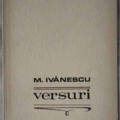 MIRCEA IVANESCU: VERSURI (VOLUM DEBUT 1968/DEDICATIE-AUTOGRAF PT MARCEL MIHALAS)